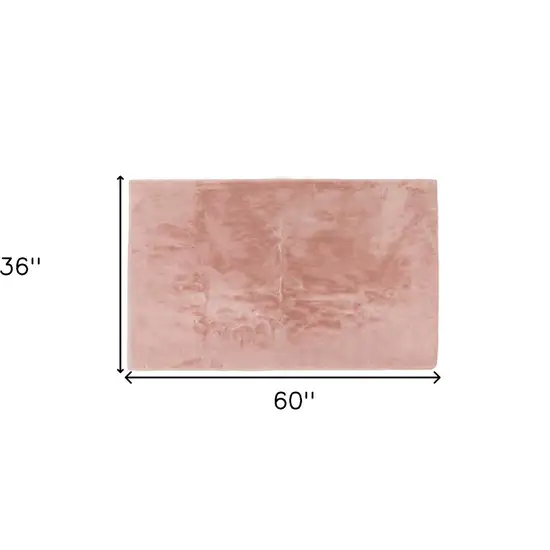 Pink Shag Hand Knotted Area Rug Photo 3