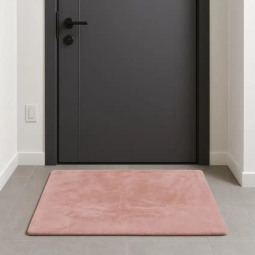 Pink Shag Hand Knotted Area Rug Photo 1