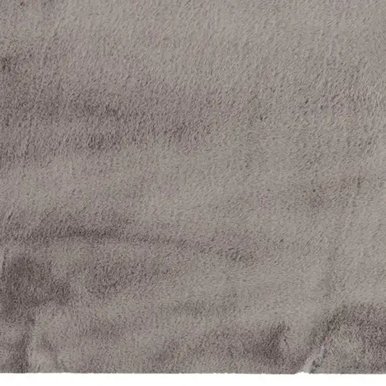Luxe Faux Rabbit Fur Rectangular Rug    - Grey Photo 5