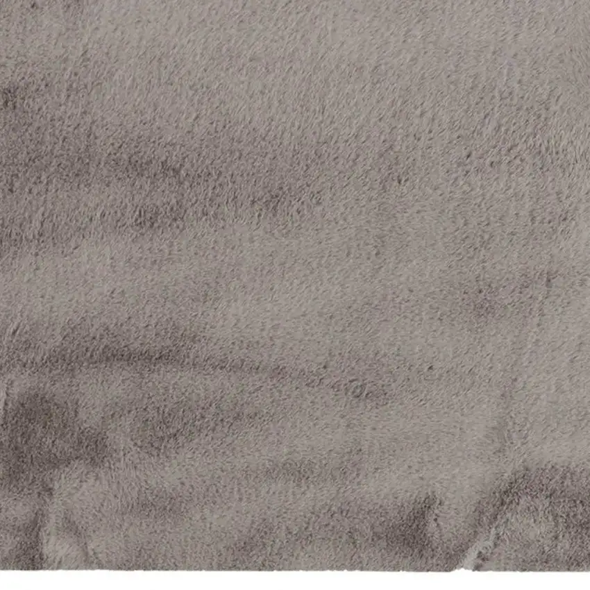 Luxe Faux Rabbit Fur Rectangular Rug    - Grey Photo 5