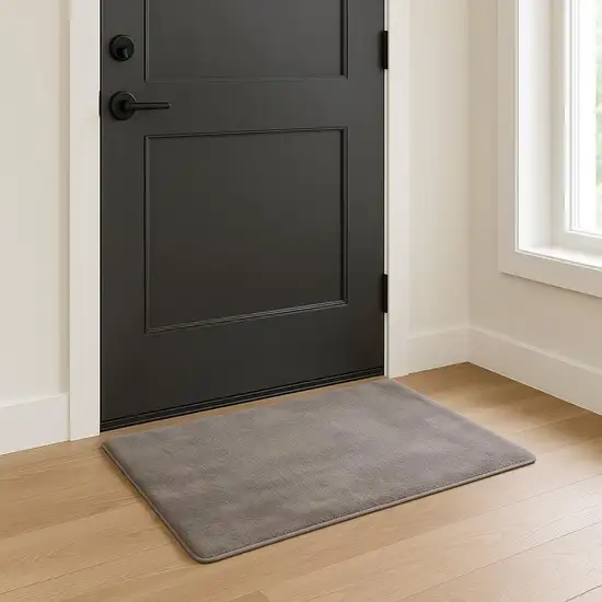 Gray Shag Hand Knotted Area Rug Photo 1