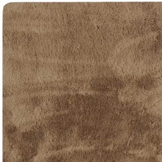 Taupe Shag Hand Knotted Area Rug Photo 4