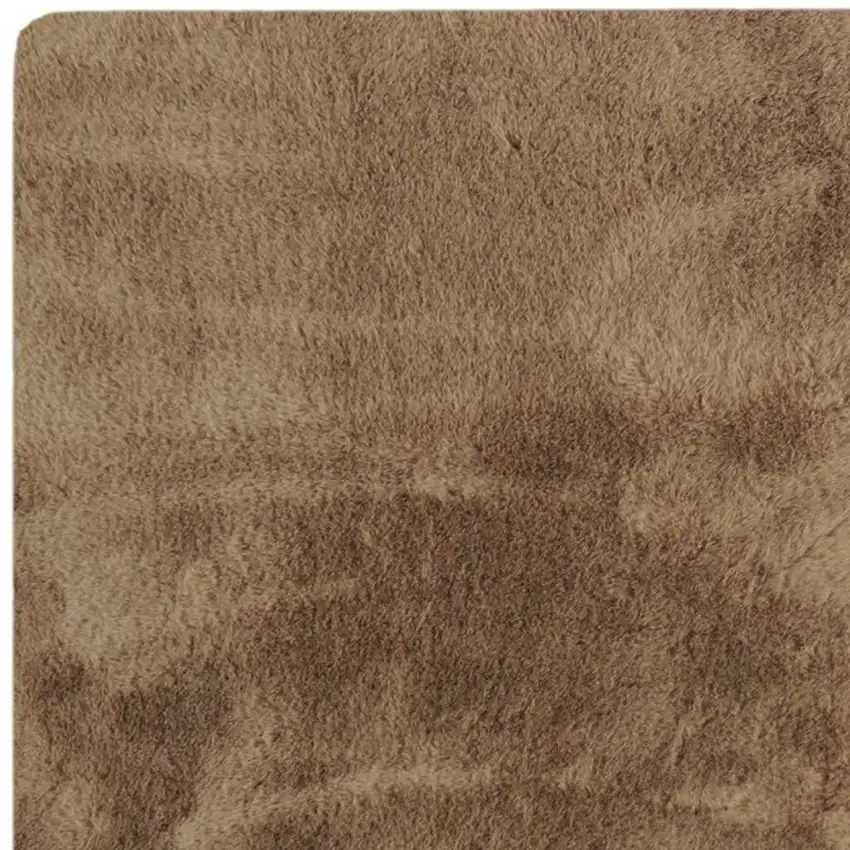 Taupe Shag Hand Knotted Area Rug Photo 4