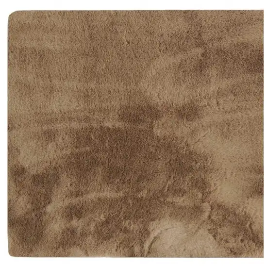 Taupe Shag Hand Knotted Area Rug Photo 5