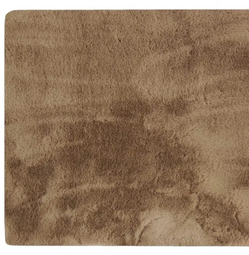 Taupe Shag Hand Knotted Area Rug Photo 5