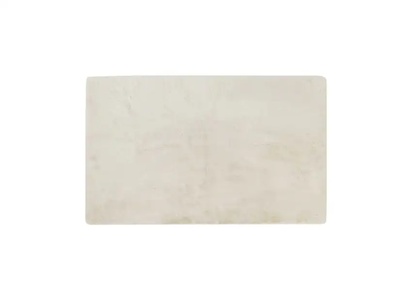 Luxe Faux Rabbit Fur Rectangular Rug 3 x 5   - Ivory Photo 1