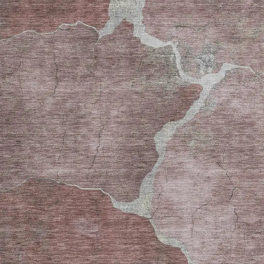 Mauve And Beige Abstract Washable Indoor Outdoor Area Rug Photo 3