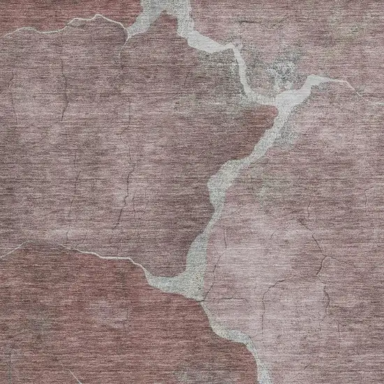 Mauve And Beige Abstract Washable Indoor Outdoor Area Rug Photo 3