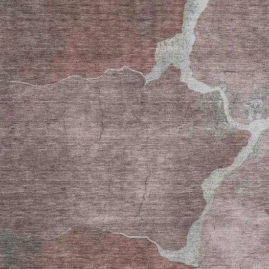 Mauve And Beige Abstract Washable Indoor Outdoor Area Rug Photo 3