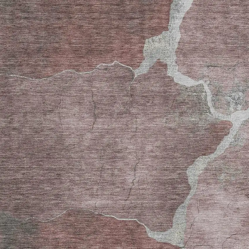Mauve And Beige Abstract Washable Indoor Outdoor Area Rug Photo 3
