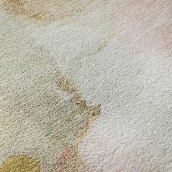 Mauve And Copper Abstract Washable Area Rug With UV Protection Photo 1