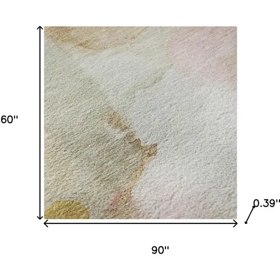 Mauve And Copper Abstract Washable Area Rug With UV Protection Photo 8