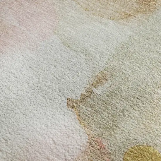 Mauve And Copper Abstract Washable Area Rug With UV Protection Photo 3