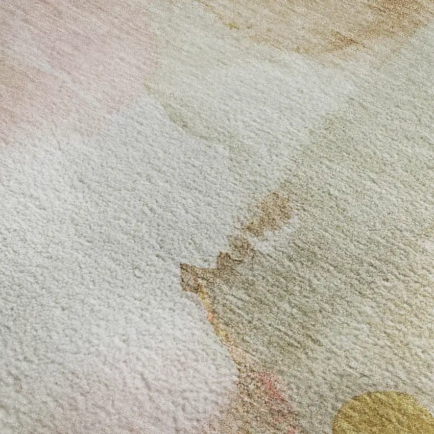 Mauve And Copper Abstract Washable Area Rug With UV Protection Photo 3