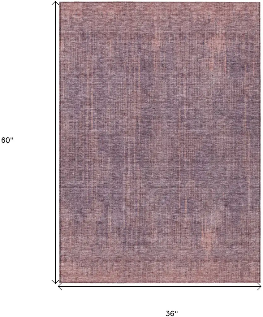 Mauve And Dark Purple Striped Washable Indoor Outdoor Area Rug Photo 3