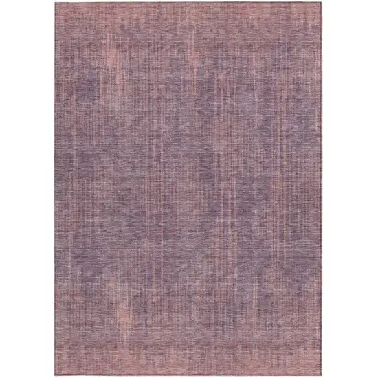 Mauve And Dark Purple Striped Washable Indoor Outdoor Area Rug Photo 7
