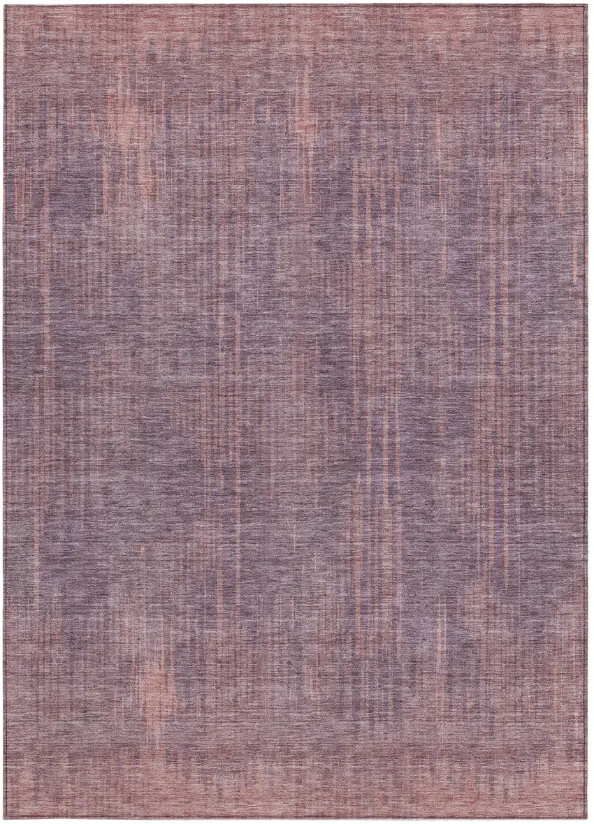 Mauve And Dark Purple Striped Washable Indoor Outdoor Area Rug Photo 7