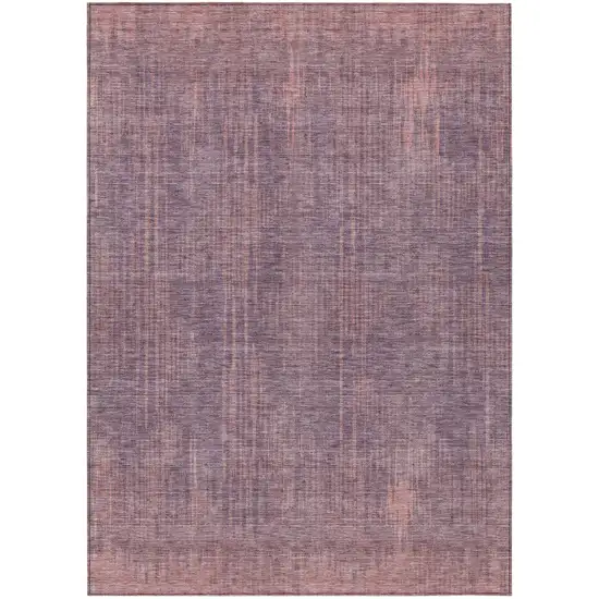 Mauve And Dark Purple Striped Washable Indoor Outdoor Area Rug Photo 2