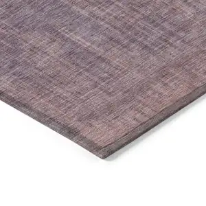 Photo of Mauve And Dark Purple Striped Washable Indoor Outdoor Area Rug
