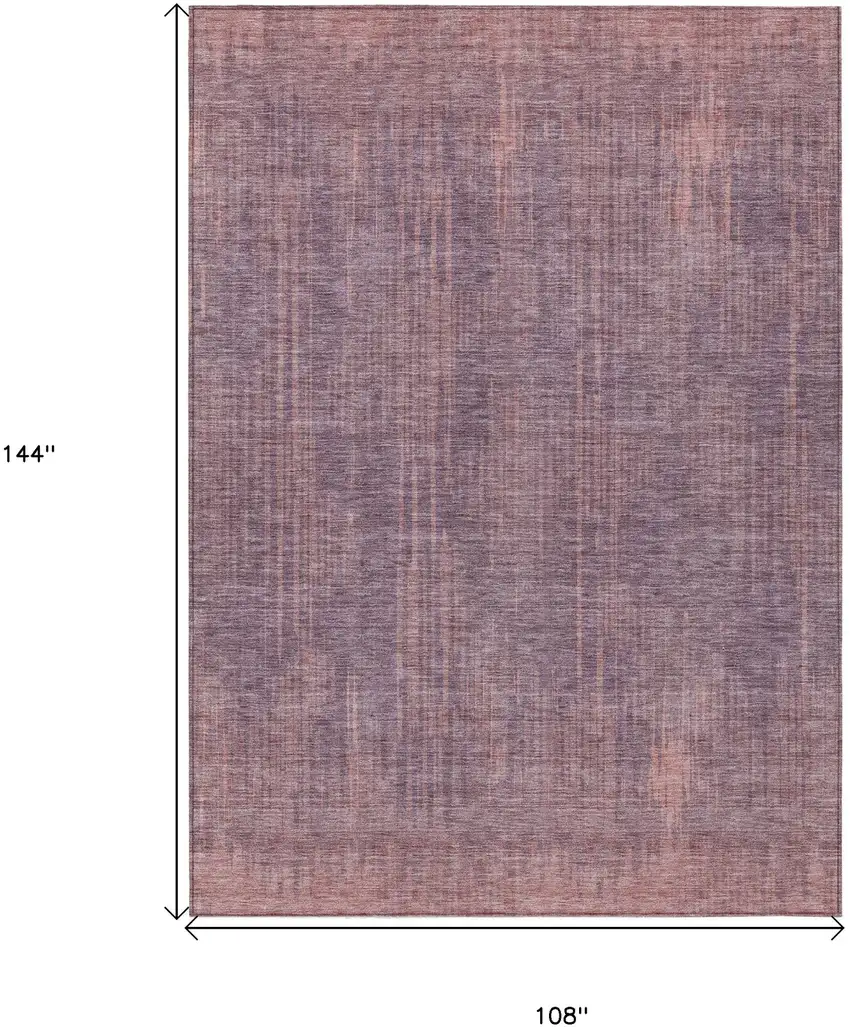Mauve And Dark Purple Striped Washable Indoor Outdoor Area Rug Photo 3