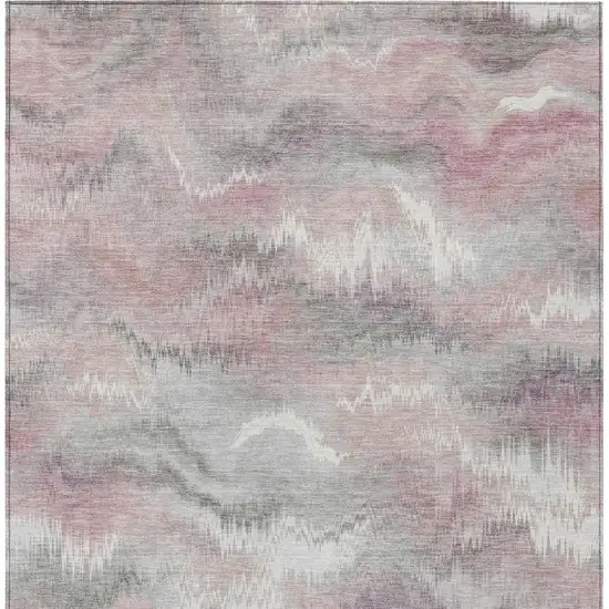 Mauve And Pink Abstract Washable Indoor Outdoor Area Rug Photo 3