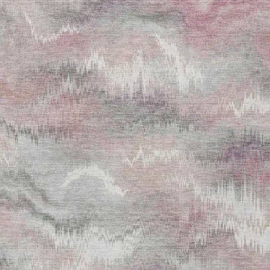 Mauve And Pink Abstract Washable Indoor Outdoor Area Rug Photo 2