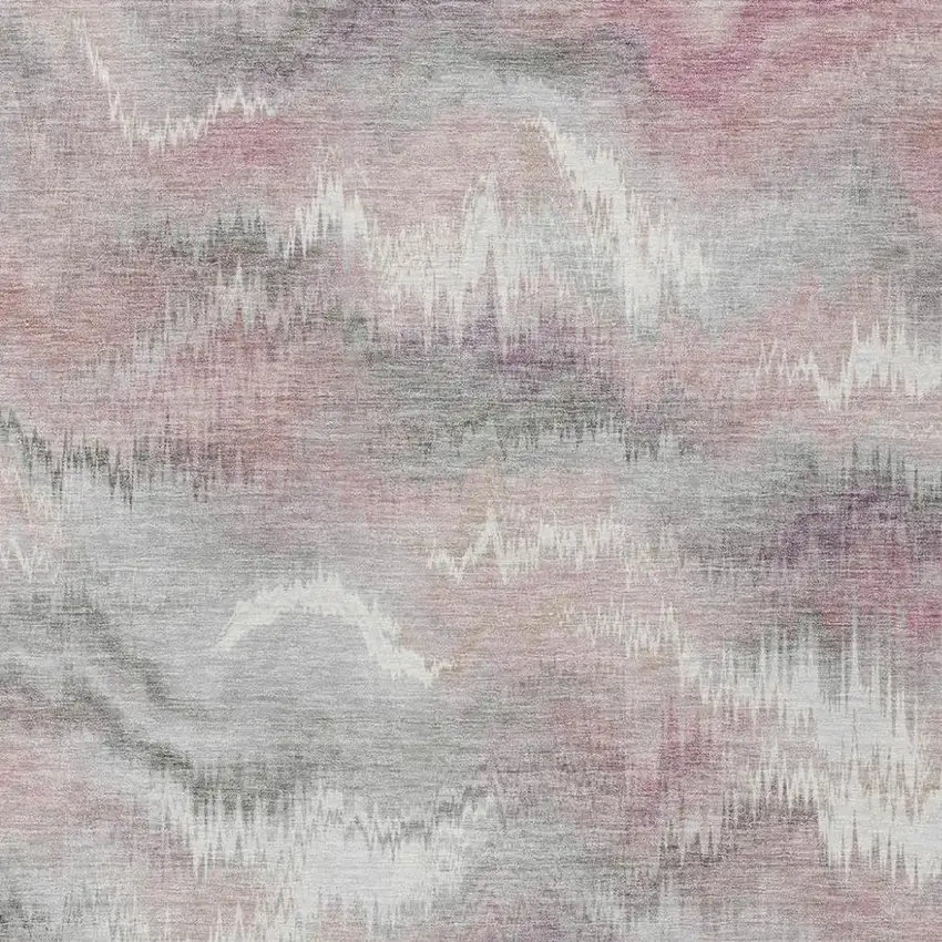 Mauve And Pink Abstract Washable Indoor Outdoor Area Rug Photo 2