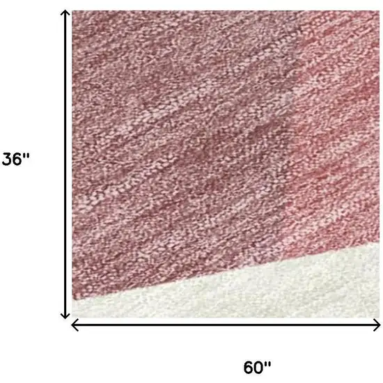 Mauve And Pink Geometric Washable Indoor Outdoor Area Rug Photo 7
