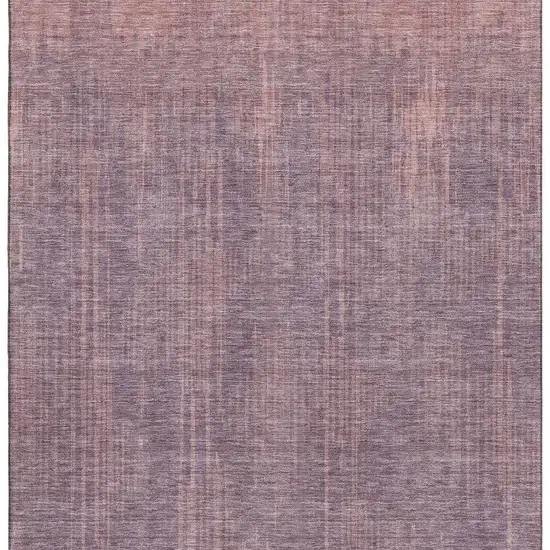 Mauve And Plum Striped Washable Area Rug With UV Protection Photo 5