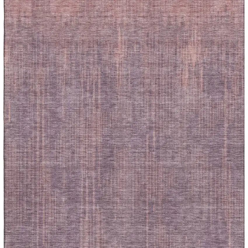 Mauve And Plum Striped Washable Area Rug With UV Protection Photo 5
