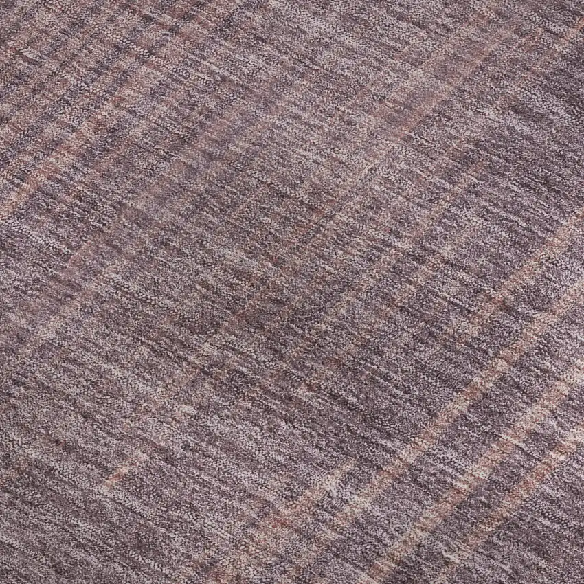 Mauve And Plum Striped Washable Area Rug With UV Protection Photo 4