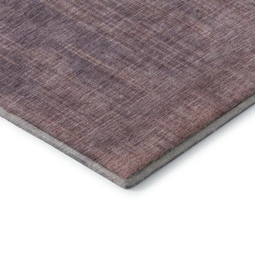 Mauve And Plum Striped Washable Area Rug With UV Protection Photo 9