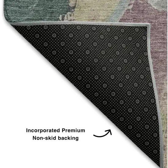 Mauve Beige And Blush Abstract Washable Area Rug With UV Protection Photo 6