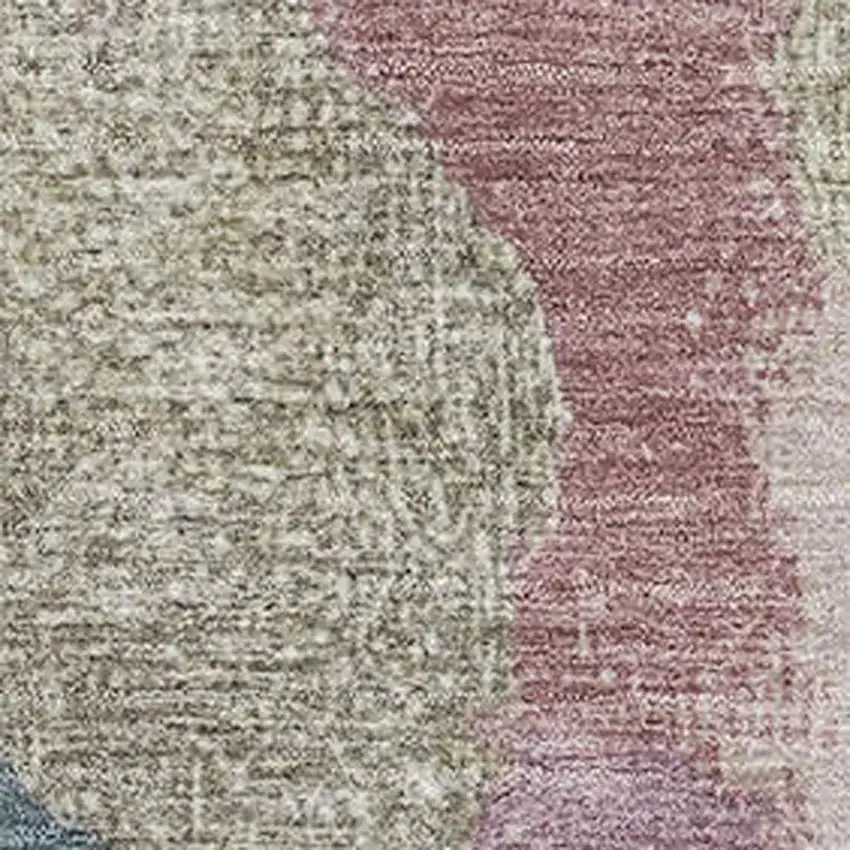 Mauve Beige And Blush Abstract Washable Area Rug With UV Protection Photo 3