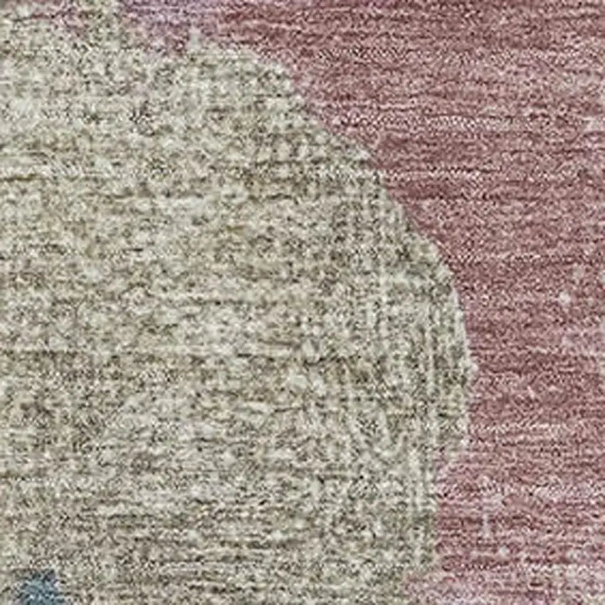 Mauve Beige And Blush Abstract Washable Area Rug With UV Protection Photo 3