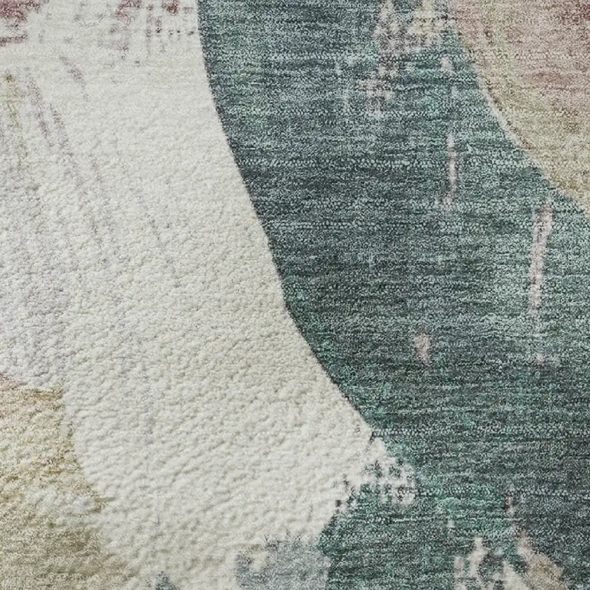 Mauve Beige And Blush Abstract Washable Area Rug With UV Protection Photo 9