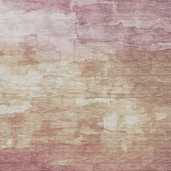 Mauve Beige And Pink Striped Washable Area Rug With UV Protection Photo 4