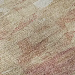 Photo of Mauve Beige And Pink Striped Washable Area Rug With UV Protection