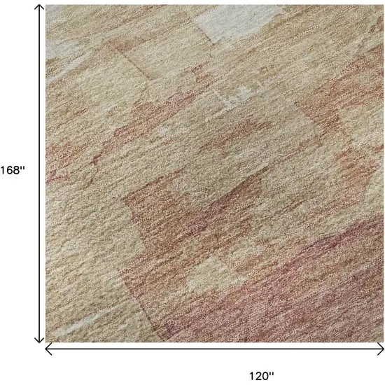 Mauve Beige And Pink Striped Washable Area Rug With UV Protection Photo 8