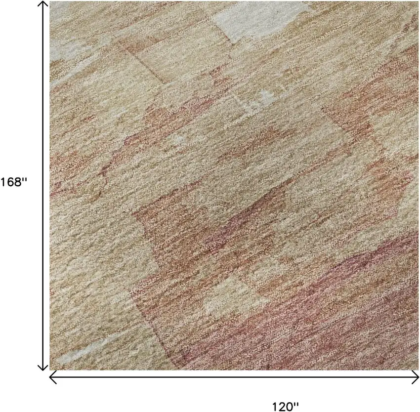 Mauve Beige And Pink Striped Washable Area Rug With UV Protection Photo 8