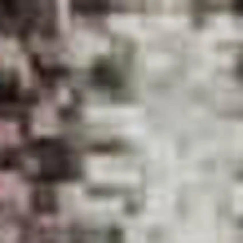 Mauve Blue And Beige Striped Washable Area Rug With UV Protection Photo 1