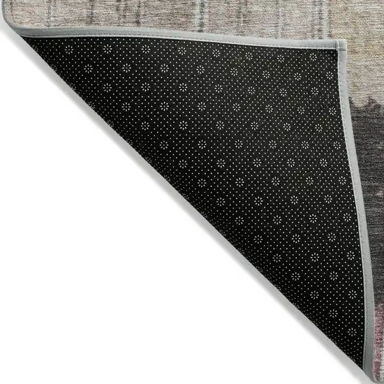 Mauve Blue And Gold Striped Washable Indoor Outdoor Area Rug Photo 8