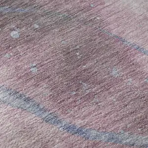 Photo of Mauve Blue And Ivory Abstract Washable Area Rug With UV Protection