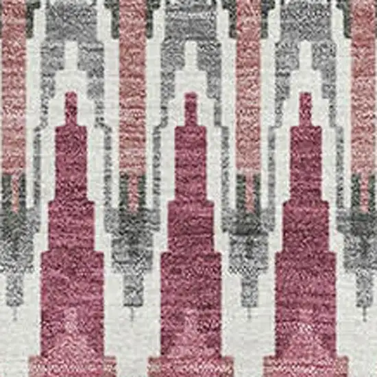 Mauve Blush And Ivory Southwestern Washable Area Rug With UV Protection Photo 3