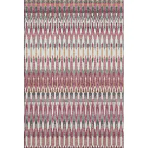 Photo of Mauve Blush And Ivory Southwestern Washable Area Rug With UV Protection