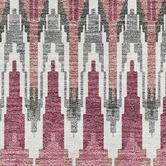 Mauve Blush And Ivory Southwestern Washable Area Rug With UV Protection Photo 4