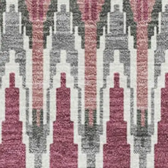 Mauve Blush And Ivory Southwestern Washable Area Rug With UV Protection Photo 3