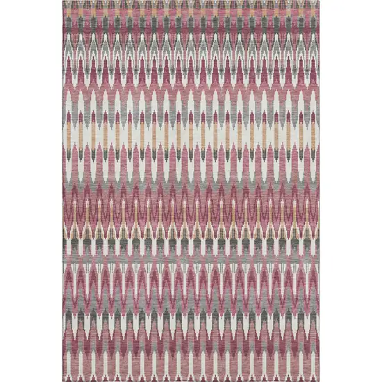 Mauve Blush And Ivory Southwestern Washable Area Rug With UV Protection Photo 1