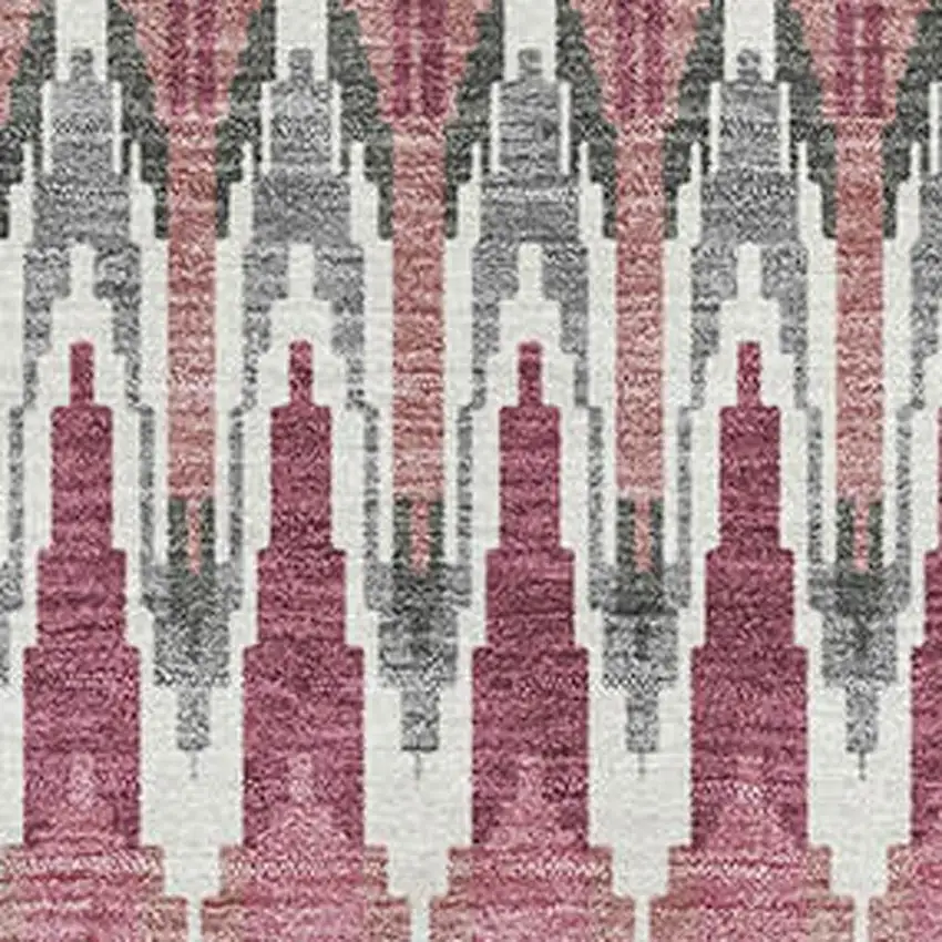 Mauve Blush And Ivory Southwestern Washable Area Rug With UV Protection Photo 3