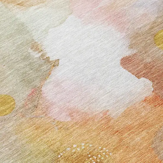 Mauve Copper And Ivory Abstract Washable Indoor Outdoor Area Rug Photo 8
